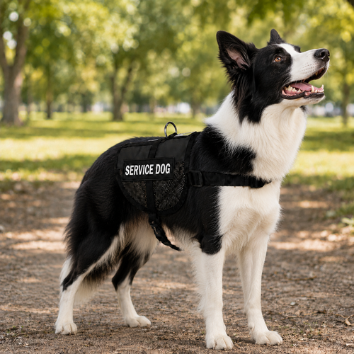 Service dog vest for Border Collies - black
