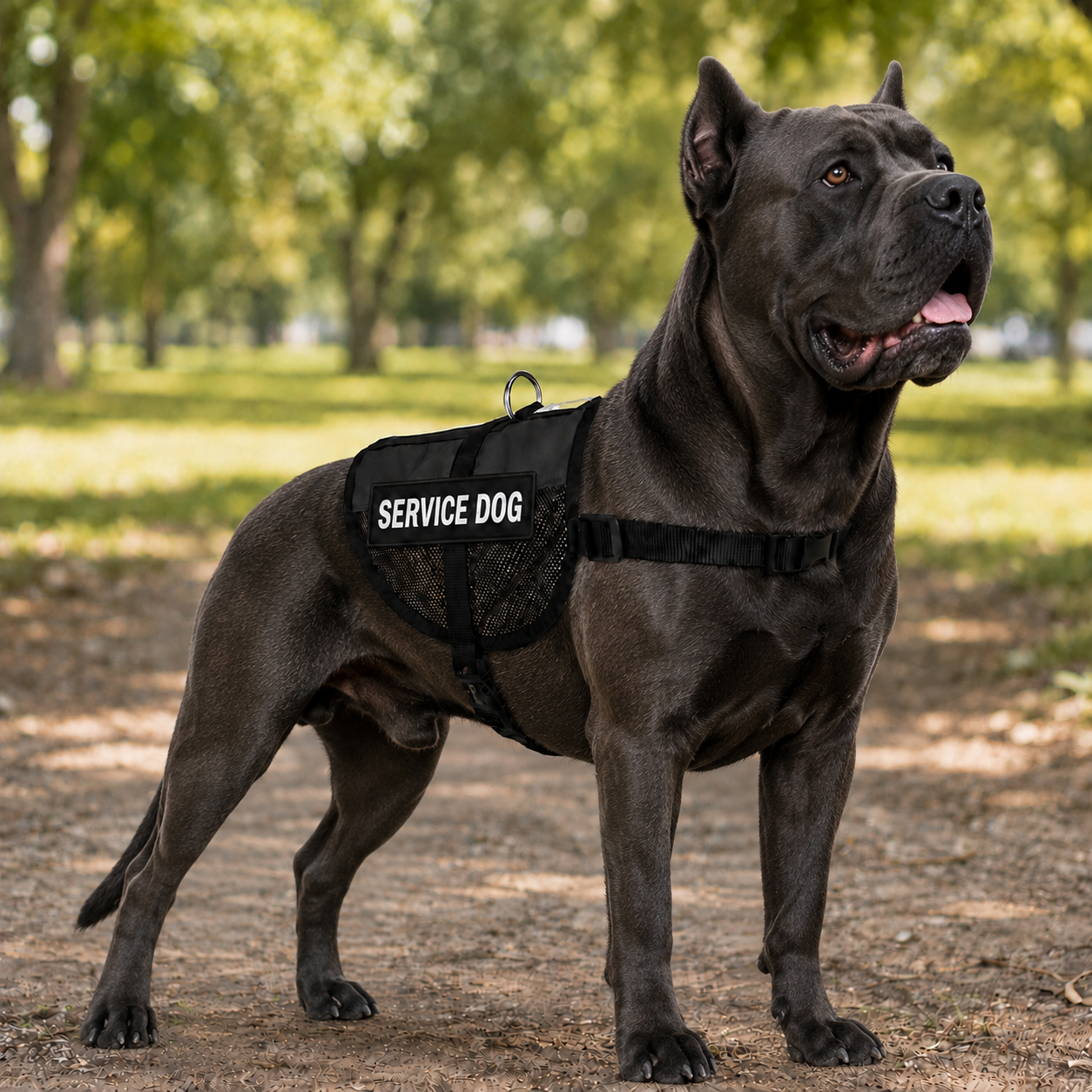 Service dog vest for Cane Corso - black
