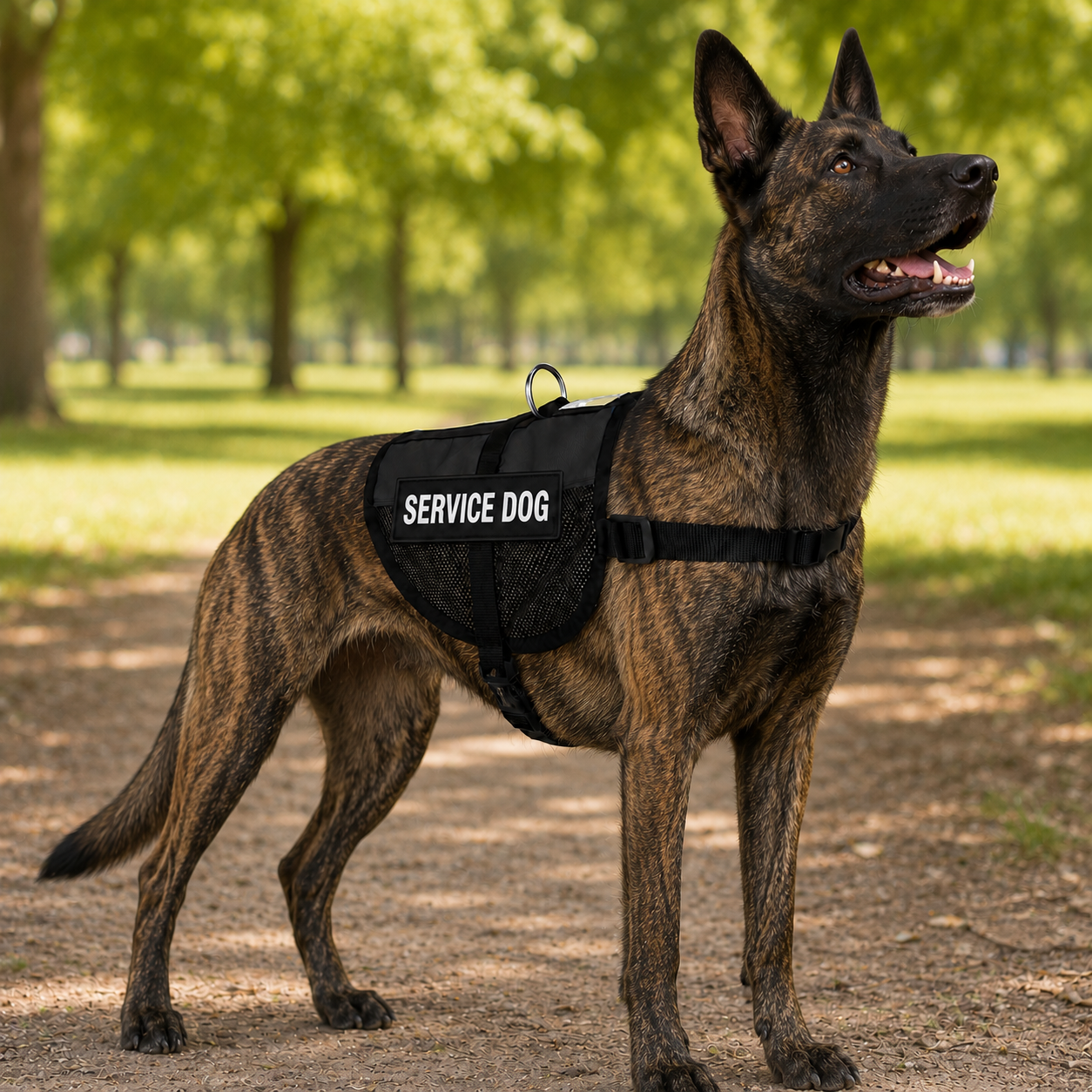 Service dog vest for Dutch Shepherds - black