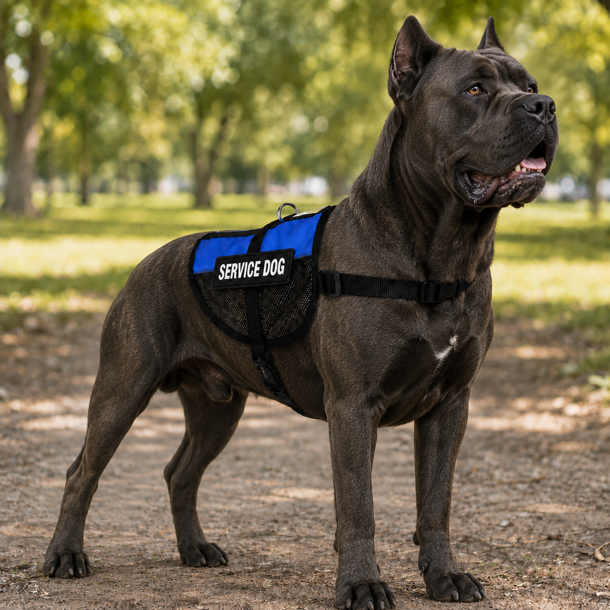 Service dog vest for Cane Corso - blue