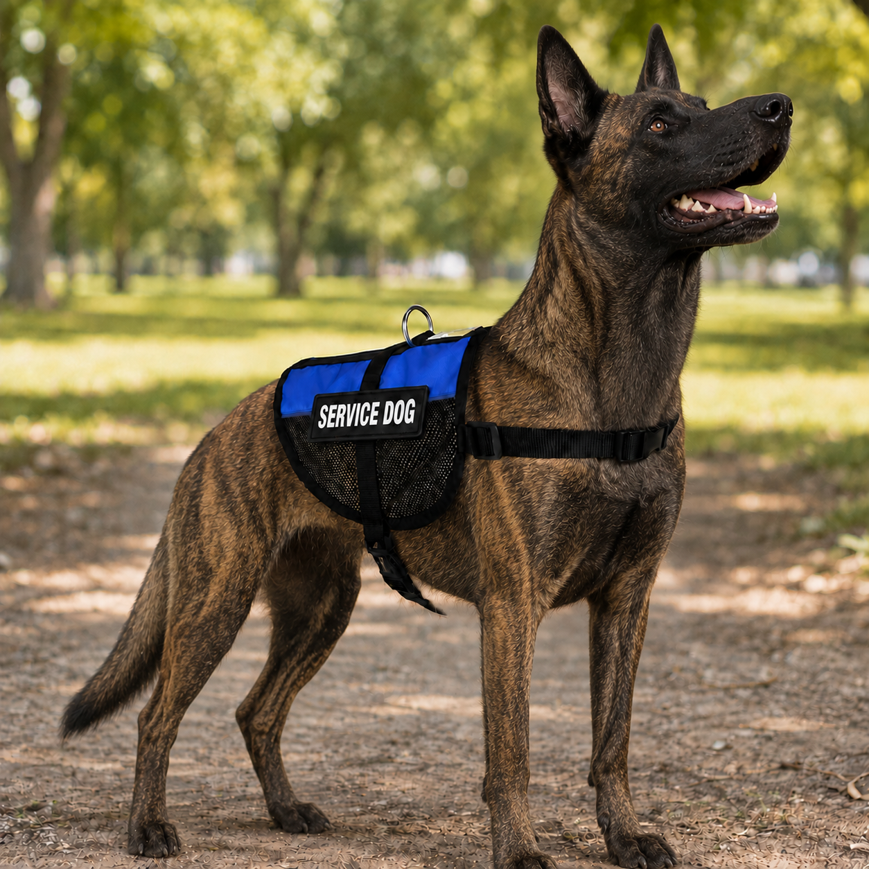 Service dog vest for Dutch Shepherds - blue
