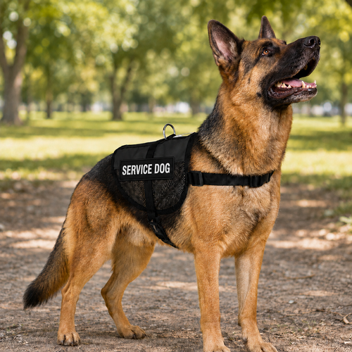 Service dog vest for German Shepherds - black