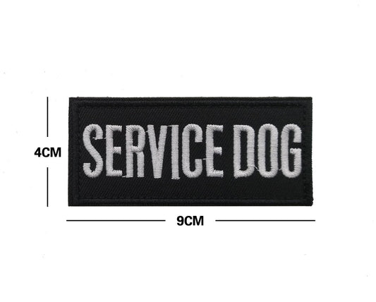 SERVICE DOG patch 9 x 4 cm with hook and loop back