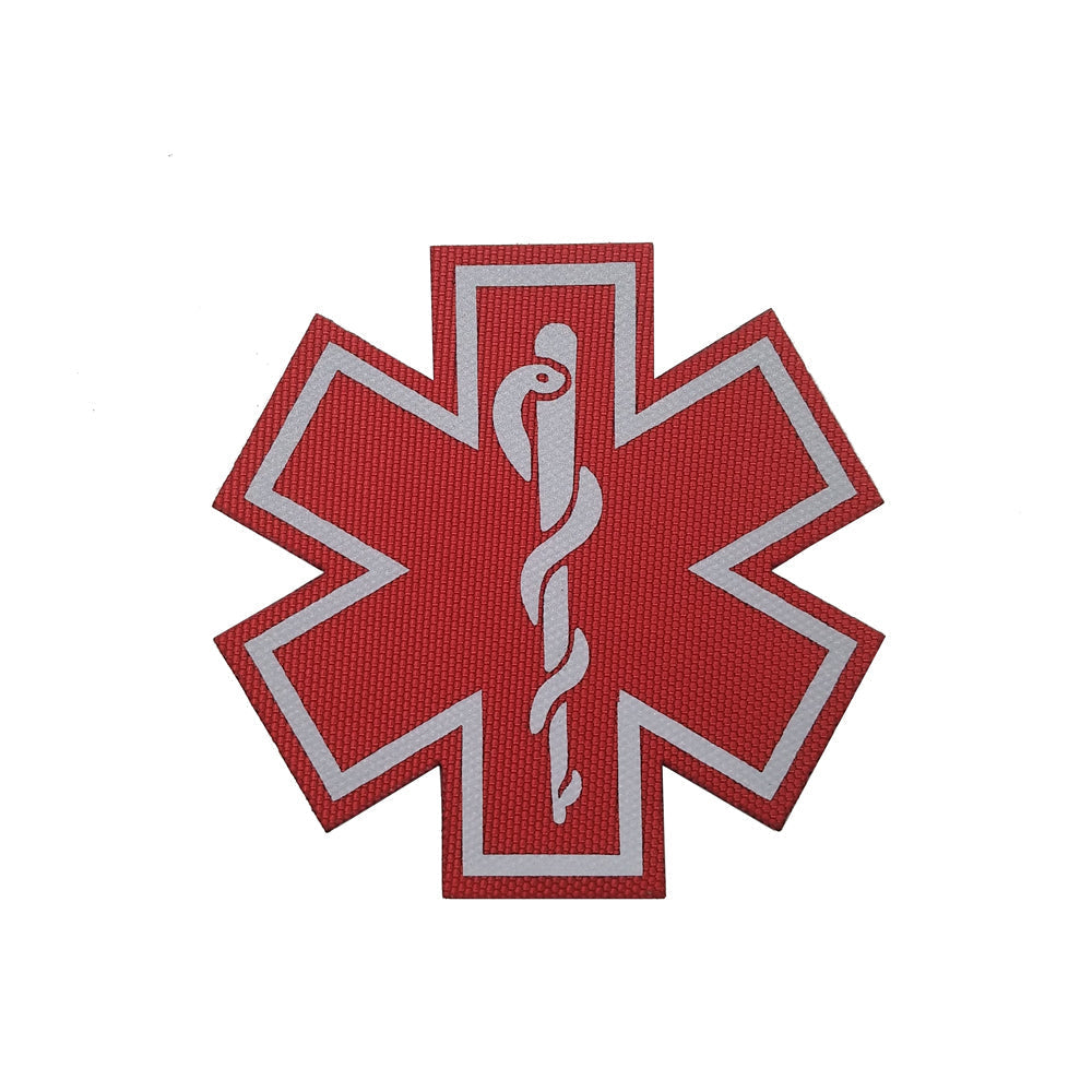 Star of Life patch red with white border, die-cut