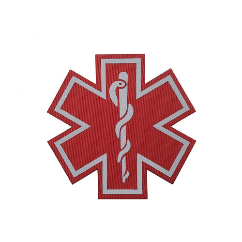 Star of Life patch red with white border, die-cut