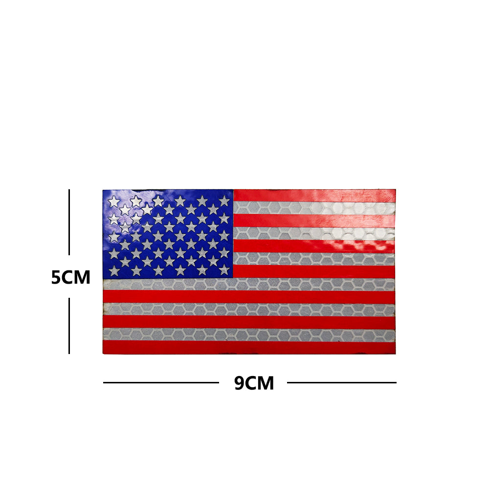 USA flag reflective patch full color 9 x 5 cm
