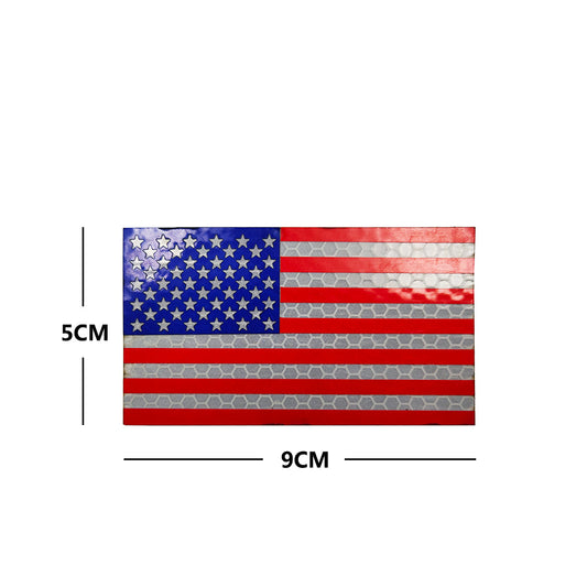 USA flag reflective patch full color 9 x 5 cm
